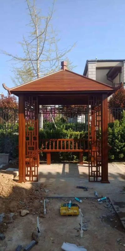 全屋家居定制木饰面蜂窝铝板仿古凉亭