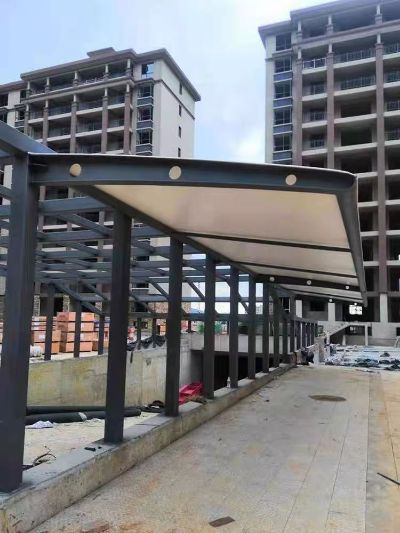 雨棚，停车棚膜结构推拉棚伸缩雨棚安装篷布，车棚