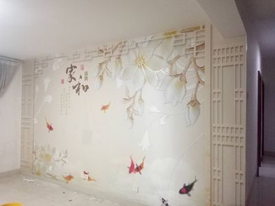 无缝墙画墙布墙纸，一条龙服务，免费测量全国各地乡镇包邮到家。保证质量。欢迎新老朋友来电咨询私信也可以。