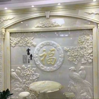 仿玉背景墙仿玉楼楼扶手仿玉餐桌椅子仿玉工艺品
