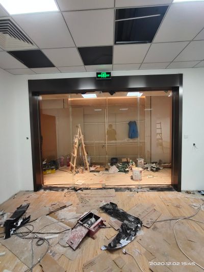 玻璃门不锈钢自动门隔断