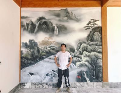 墙绘浮雕画