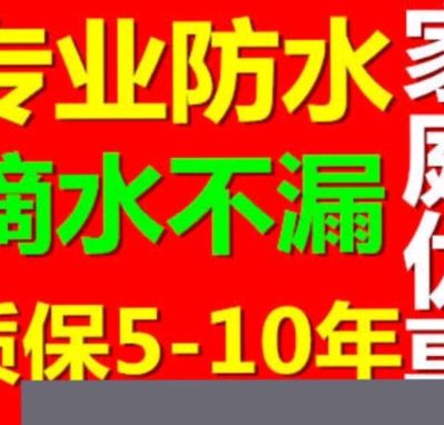专业防水补漏，屋顶，卫生间，地下室，各种漏水维修检测，