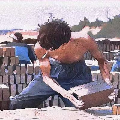 小工人员年轻打杂清理