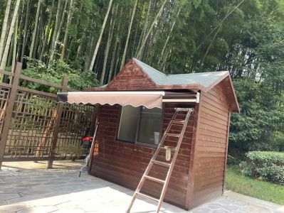 张成真雨棚遮阳篷伸缩遮阳篷手摇蓬